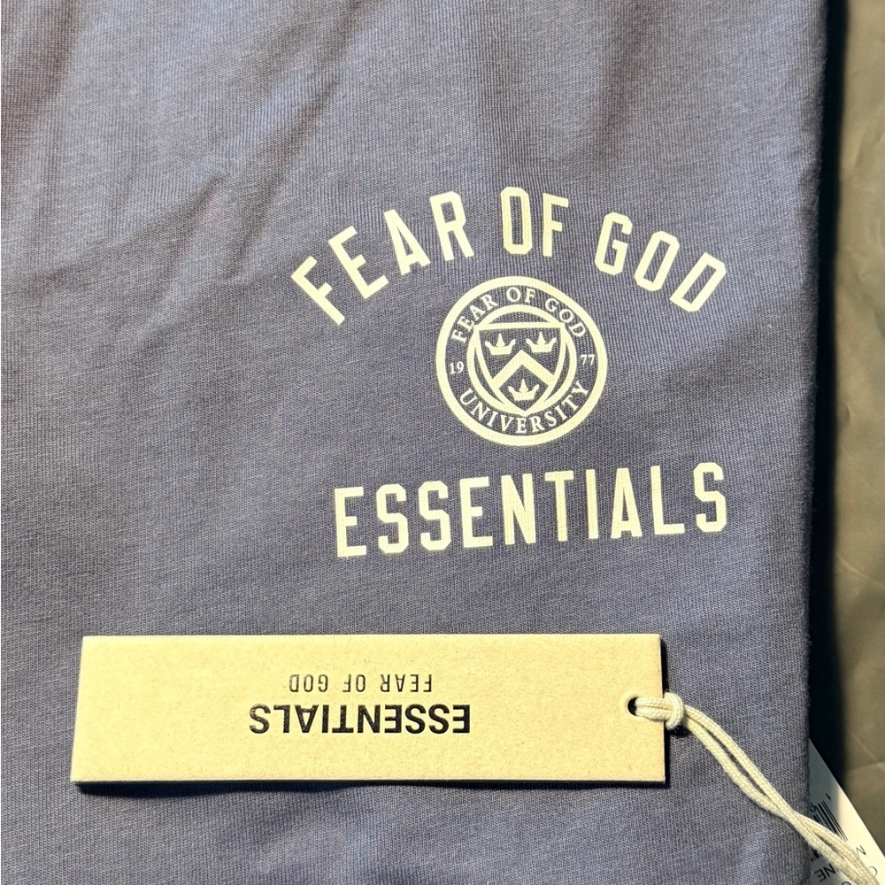 Essentials Crewneck Tee - Slate Blue with Black Brand Tag